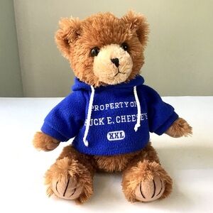 Chuck E Cheese Teddy Bear Stuffed Plush Blue Hoodie 14” by Good Stuff Excellent